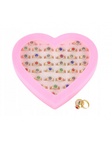 Zestaw 36 Kolorowych Pierścionków w Plastikowym...