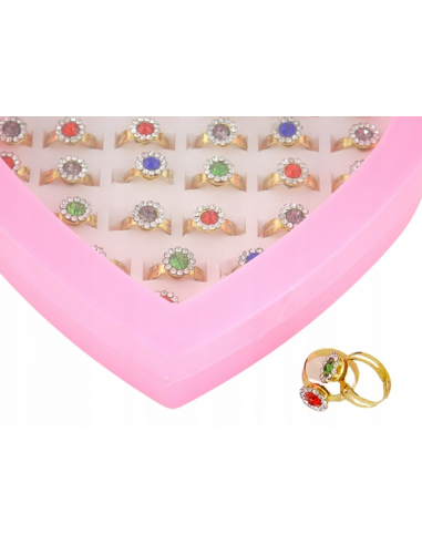 Zestaw 36 Kolorowych Pierścionków w Plastikowym...