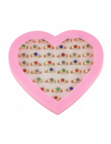 Zestaw 36 Kolorowych Pierścionków w Plastikowym...