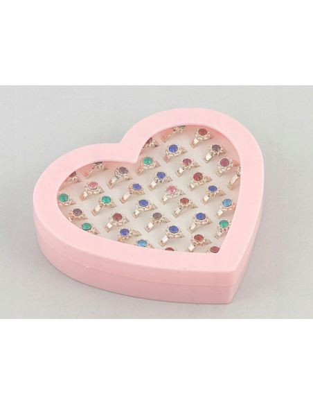 copy of Zestaw 36 Kolorowych Pierścionków w Plastikowym Etui