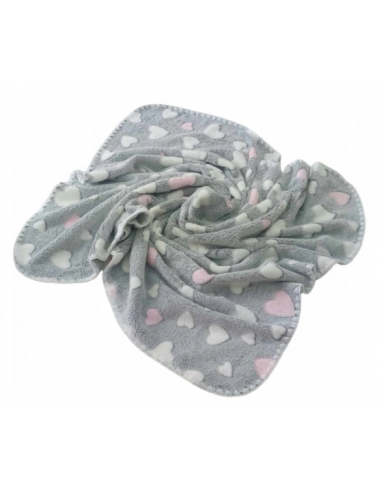 Kocyk Polar minky (ozdobny ścieg) - SERDUSZKA