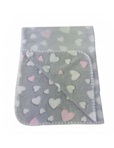 Kocyk Polar minky (ozdobny ścieg) - SERDUSZKA