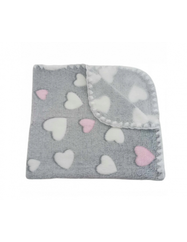 Kocyk Polar minky (ozdobny ścieg) - SERDUSZKA