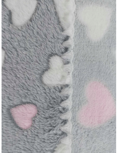 Kocyk Polar minky (ozdobny ścieg) - SERDUSZKA