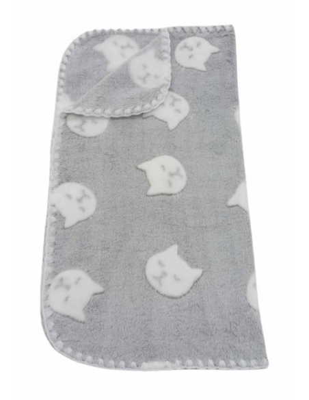 Kocyk Polar minky (ozdobny ścieg) - KOTKI