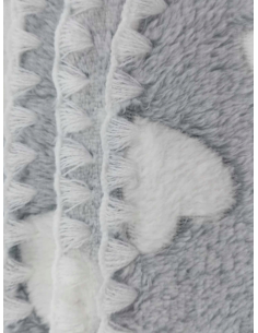 Kocyk Polar minky (ozdobny ścieg) - SERDUSZKA SZARE 2