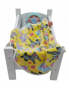 Kocyk Puszysty Dwustronny dla Lalek - ZOO