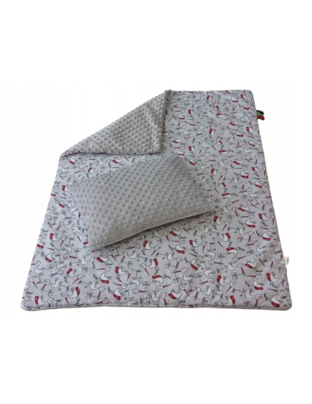 Kocyk i Poduszka Pościel Minky kocyk 100x75 Poduszka 30x40 do Łóżeczka