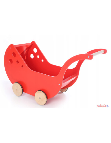 DREWNIANY wózek dla lalek + POŚCIEL