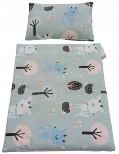 DREWNIANY wózek dla lalek + POŚCIEL 2