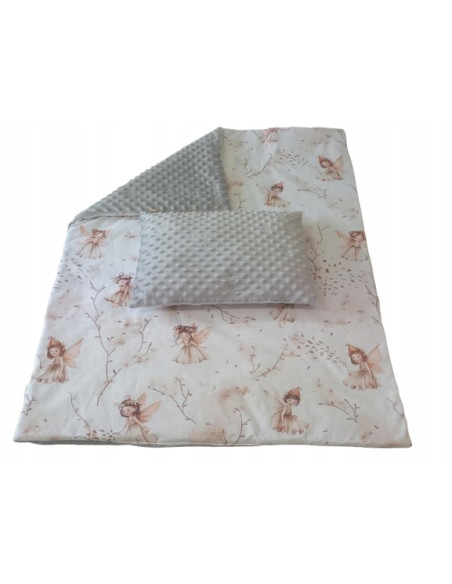 Kocyk i Poduszka Pościel Minky kocyk 100x75 Poduszka 30x40 do Łóżeczka