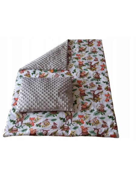 Kocyk i Poduszka Pościel Minky kocyk 100x75 Poduszka 30x40 do Łóżeczka