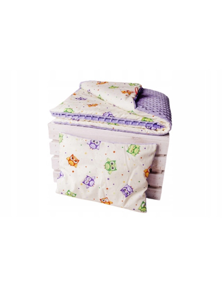 Kocyk i Poduszka Pościel Minky kocyk 100x75 Poduszka 30x40 do Łóżeczka