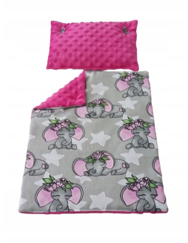 Pościel dla Lalki ok. 30 cm Słoniki Kołderka...