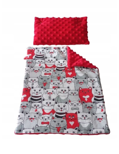 Pościel Dla Lalek KOTKI Kołderka Poduszka Dla...