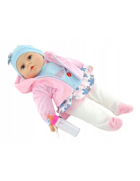 LALKA BOBAS 35cm MÓWI, ŚPIEWA + butelka