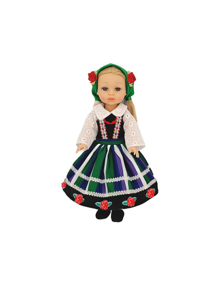 LALKA W STROJU LUDOWYM MÓWI I ŚPIEWA 38cm LALKA ŁOWICZANKA