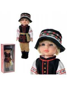 LALKA W STROJU LUDOWYM ŁOWICKIM MÓWI I ŚPIEWA 38cm...