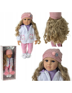 LALKA BLONDYNKA Anatomiczna DZIEWCZYNKA 50CM DŁUGIE WŁOSY...