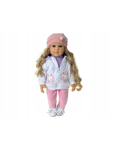 LALKA BLONDYNKA Anatomiczna DZIEWCZYNKA 50CM DŁUGIE WŁOSY interaktywna