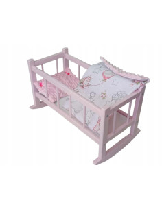 KOŁYSKA DLA LALKI RÓŻOWA. KOLEBKA RÓŻOWA