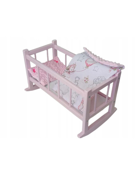 KOŁYSKA DLA LALKI RÓŻOWA. KOLEBKA RÓŻOWA