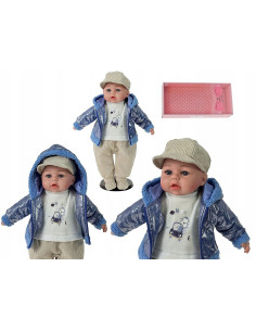BOBAS LALKA 45cm MÓWI,ŚPIEWA+smoczek+lux opakowana