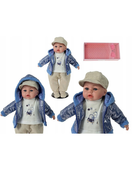 BOBAS LALKA 45cm MÓWI,ŚPIEWA+smoczek+lux opakowana