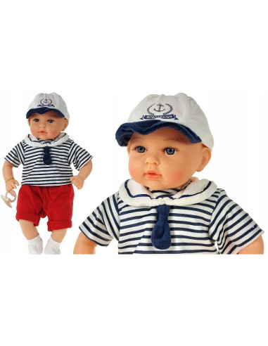 LALKA BOBAS w ubranku marynarskim 45CM MÓWI I...