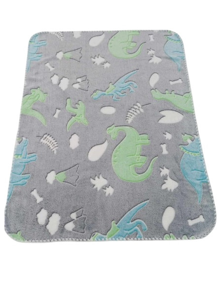 KOCYK PUSZYSTY DLA DZIECI świecący w ciemności DINOZAUR WILD 100X75