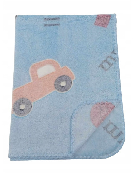 KOCYK PUSZYSTY DLA DZIECI świecący w ciemności Minky Plush AUTKA 100X75