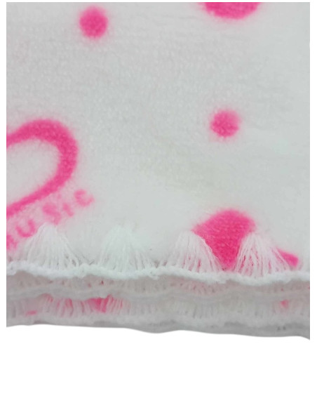 KOC PUSZYSTY DWUSTRONNY DLA DZIECI KOCYK DLA NIEMOWLAKA 75X100 SERDUSZKA