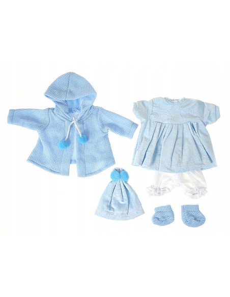 UBRANKA DLA LALKI 45 CM SUKIENKA PŁASZCZYK CZAPKA PAPUTKI SPODENKI