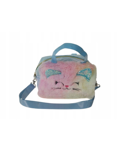 TOREBKA dla dziewczynki KOTEK Z USZAMI ODPINANY REGULOWANY PASEK. DZIECIĘCA