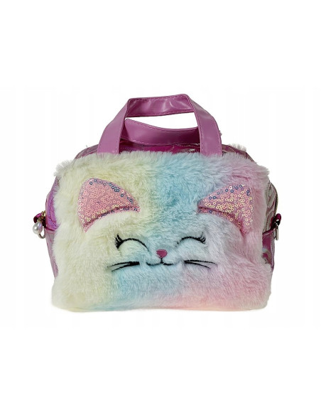 TOREBKA dla dziewczynki KOTEK Z USZAMI ODPINANY REGULOWANY PASEK. DZIECIĘCA