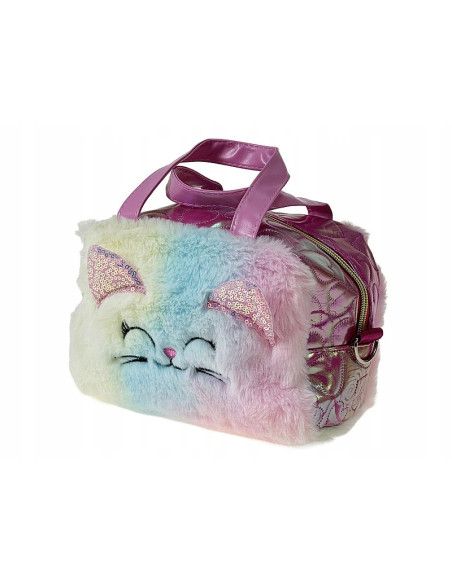 TOREBKA dla dziewczynki KOTEK Z USZAMI ODPINANY REGULOWANY PASEK. DZIECIĘCA