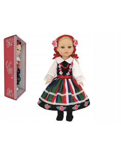 LALKA W STROJU LUDOWYM MÓWI I ŚPIEWA 38cm LALKA ŁOWICZANKA
