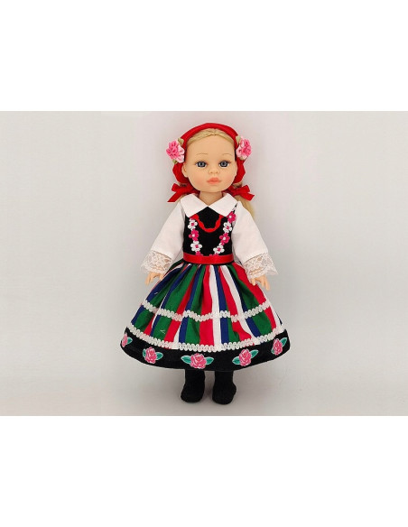 LALKA W STROJU LUDOWYM MÓWI I ŚPIEWA 38cm LALKA ŁOWICZANKA