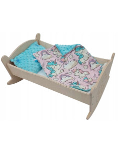 KOŁYSKA GRAWEROWANA DLA LALKI Z POŚCIELĄ