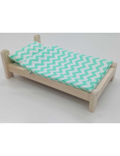 ŁÓŻKO DLA LALEK. ŁÓŻECZKO Z POŚCIELĄ BAWEŁNIANĄ