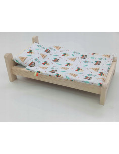 ŁÓŻKO DLA LALEK. ŁÓŻECZKO Z POŚCIELĄ BAWEŁNIANĄ