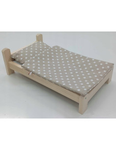 ŁÓŻKO DLA LALEK. ŁÓŻECZKO Z POŚCIELĄ BAWEŁNIANĄ