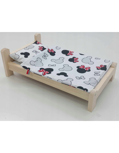 ŁÓŻKO DLA LALEK. ŁÓŻECZKO Z POŚCIELĄ BAWEŁNIANĄ