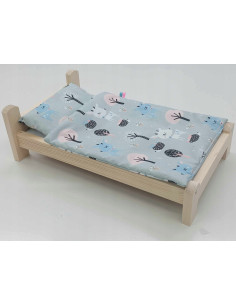 ŁÓŻKO DLA LALEK. ŁÓŻECZKO Z POŚCIELĄ BAWEŁNIANĄ