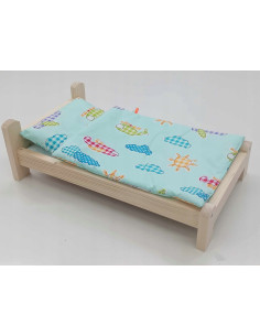 ŁÓŻKO DLA LALEK. ŁÓŻECZKO Z POŚCIELĄ BAWEŁNIANĄ