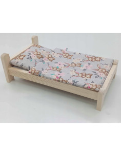 ŁÓŻKO DLA LALEK. ŁÓŻECZKO Z POŚCIELĄ BAWEŁNIANĄ