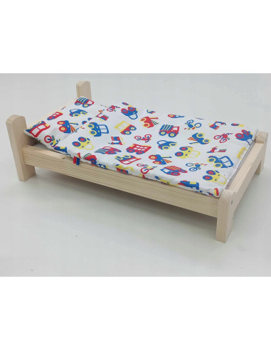 ŁÓŻKO DLA LALEK. ŁÓŻECZKO Z POŚCIELĄ BAWEŁNIANĄ