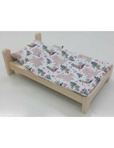 ŁÓŻKO DLA LALEK. ŁÓŻECZKO Z POŚCIELĄ BAWEŁNIANĄ