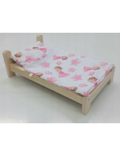 ŁÓŻKO DLA LALEK. ŁÓŻECZKO Z POŚCIELĄ BAWEŁNIANĄ