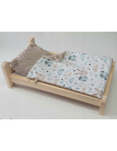 ŁÓŻKO DLA LALEK. ŁÓŻECZKO Z POŚCIELĄ I MATERACEM